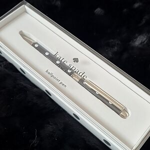 NWT Kate Spade Black and White Pen Sleek Design In Box
